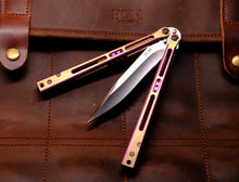 Load image into Gallery viewer, Tempest Midtech Balisong - Magenta/Gold Dual Tone