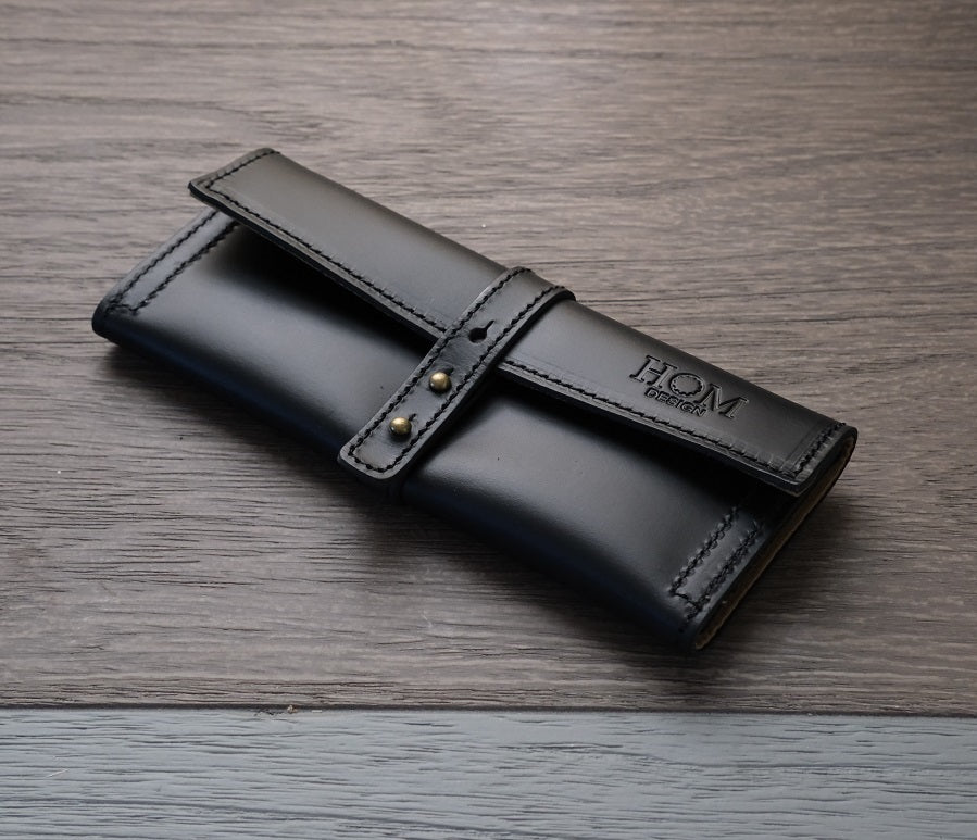 Hom Design - Black Leather pouch – Hom Design LLC
