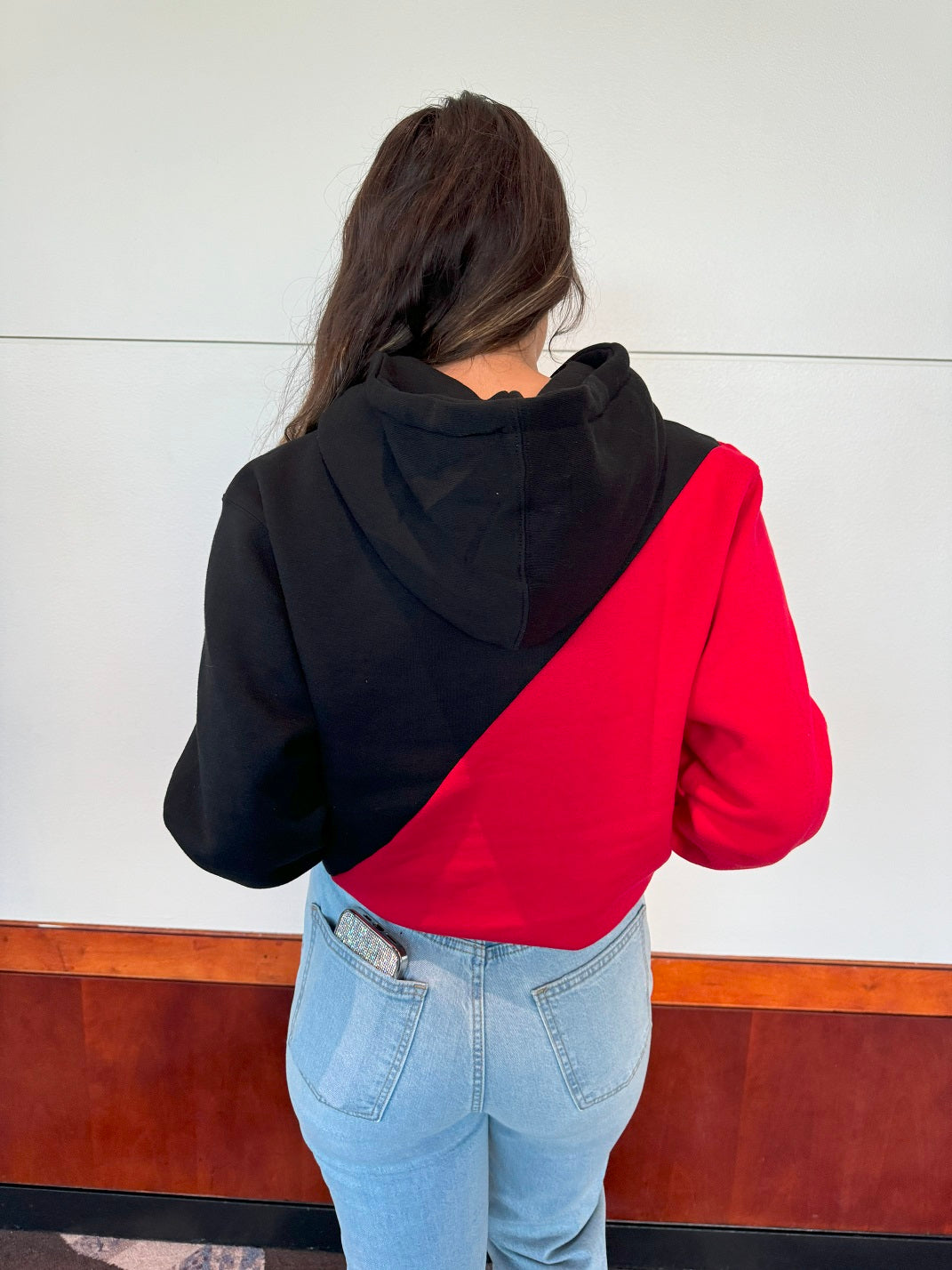 Simplestock x Hom Design – Red/Black Split Color Hoodie – Hom