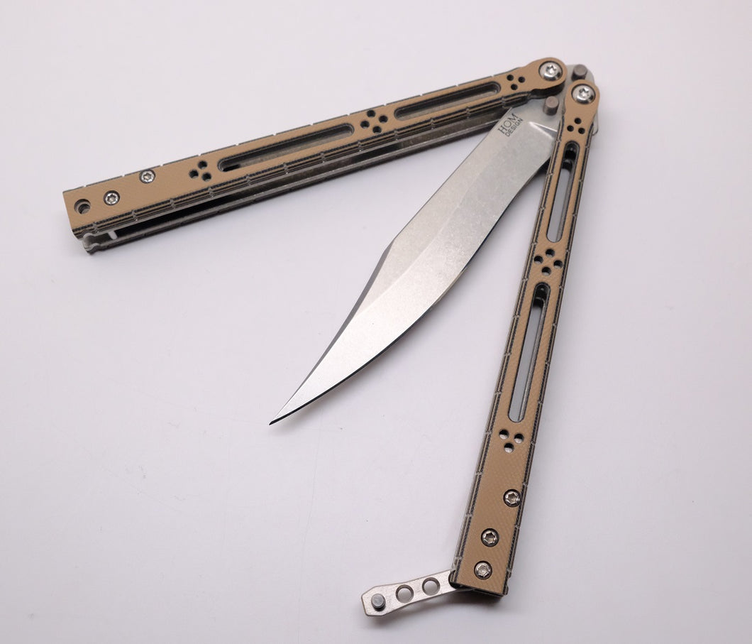 G10 Coyote Brown/Black Basilisk-R Balisong