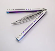 Load image into Gallery viewer, G10 White /w Purple Liners Basilisk-R and Prodigy-C Balisong matching pair
