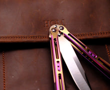 Load image into Gallery viewer, Tempest Midtech Balisong - Magenta/Gold Dual Tone
