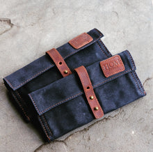 Load image into Gallery viewer, Hom Design Waxed Canvas Pouch – Navy

